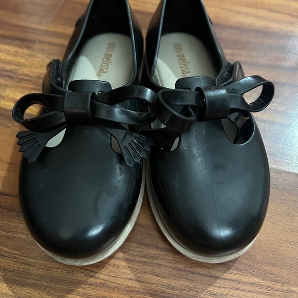 Mini Melissa Loafer Velcro size 9.0 US 25/26 EU black bow - Picture 10 of 10